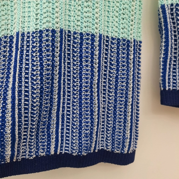 Club Monaco Color block Striped Knit Sweater Rainbow 90s - Picture 4 of 9